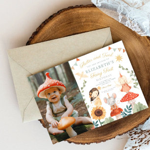 Magical  Photo Enchanted Fairy First Birthday Invitation