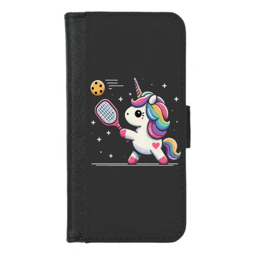 Magical Pickleball Unicorn _ Funny Fantasy Player iPhone 87 Wallet Case