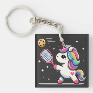 Magical Pickleball Unicorn - Funny Fantasy Player Keychain