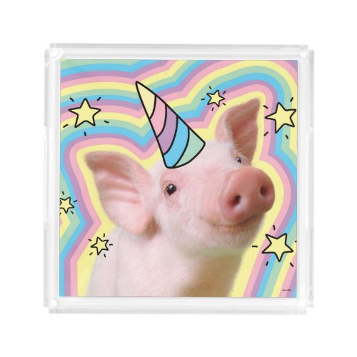 Magical Piglet Unicorn Acrylic Tray