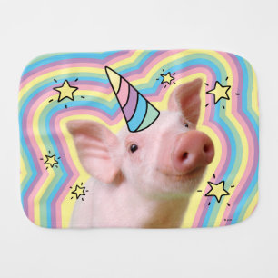 Magical Piglet Unicorn Baby Burp Cloth
