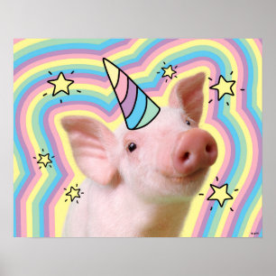 Magical Piglet Unicorn Poster
