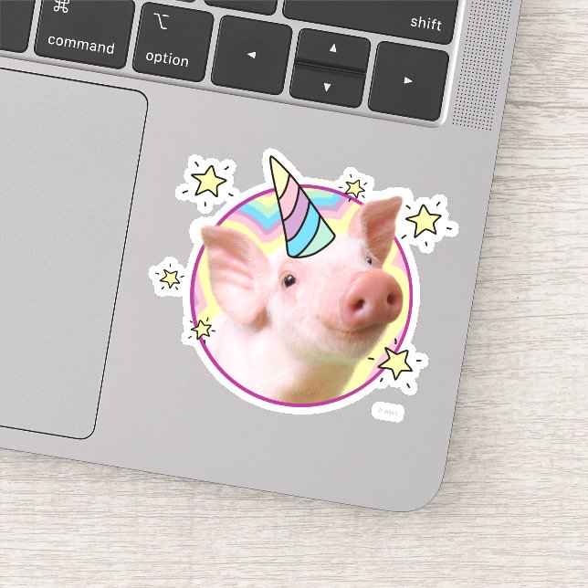 Magical Piglet Unicorn Sticker (Detail)