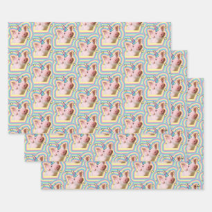Magical Piglet Unicorn Wrapping Paper Sheets