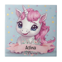 Magical Pink Baby Unicorn Stars Custom Name