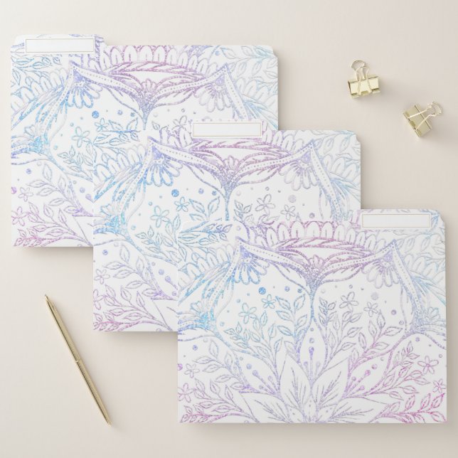 Magical Pink Blue Mandala Flower File Folder (Set)