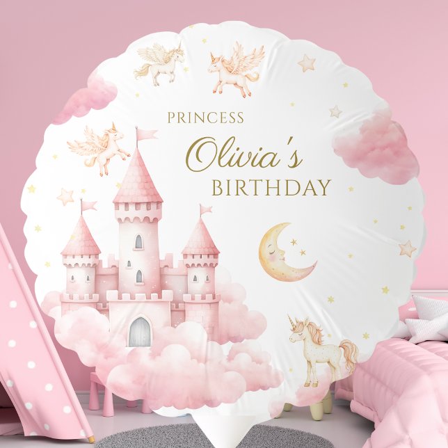 Magical Pink Castle Princess Birthday Girl Balloon (Creator Uploaded)