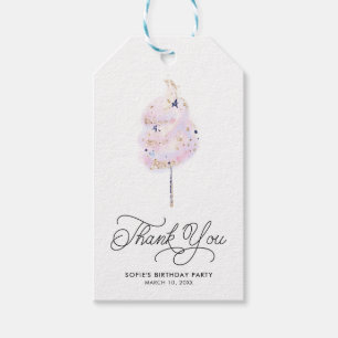 Magical Pink Cotton Candy and Glitter Thank You Gift Tags