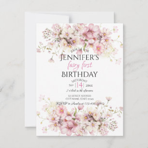 Magical Pink Fairy Birthday Invitation