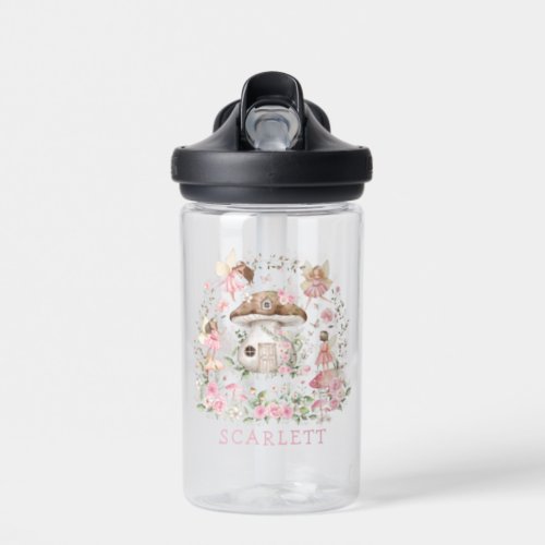 Magical Pink Floral Forest Fairy Water Bottle