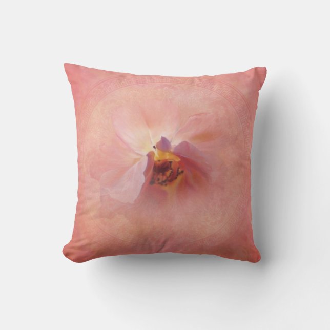 Magical Pink Flower Throw Pillow (Front)