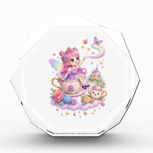 Magical Pink Hair Kawaii Fairy Princess in Purple Acrylic Award