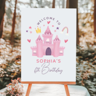 Magical Pink Princess Girls Birthday Welcome Sign