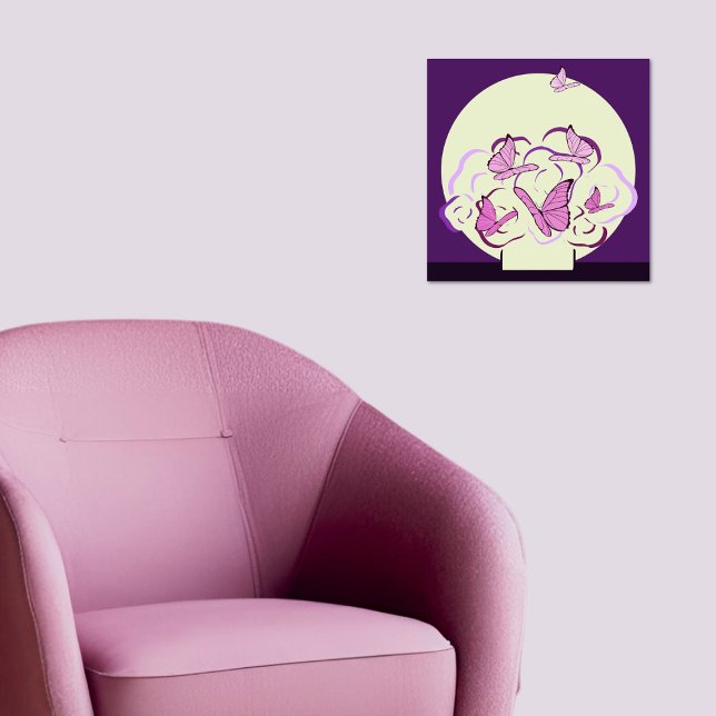 Magical Pink Purple Bouquet & Butterflies Square Poster (Magical Pink Purple Bouquet & Butterflies Square Poster)