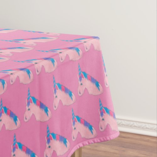 Magical Pink Purple Horn Unicorn Horse Mythical Tablecloth