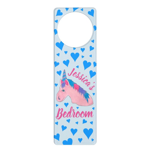 Magical Pink Purple Mythical Horse Unicorn Love Door Hanger (Front)