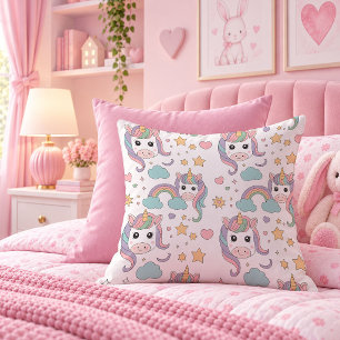 Magical Pink Purple Unicorn Room Decor Throw Pillo Pillow