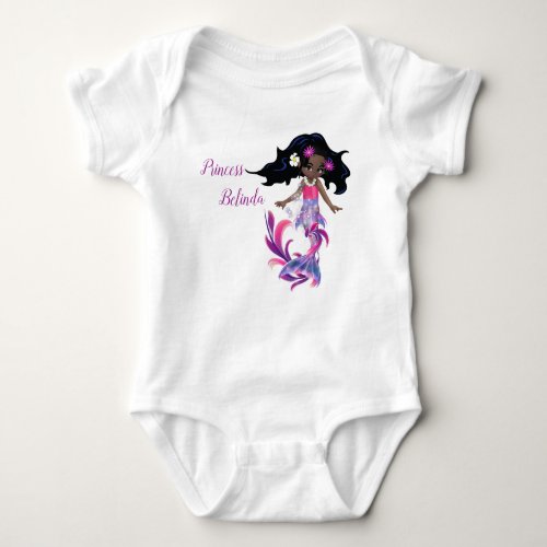 Magical Pink Swirly Mermaid Baby Bodysuit