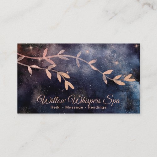  Magical  Pink Teal Sky Willow Tree  Branch Business Card