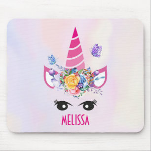 Magical Pink Unicorn Personalized Mouse Pad