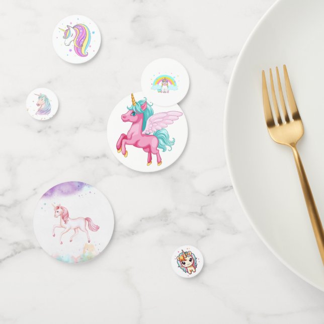 Magical Pink Unicorn Rainbow Birthday Confetti (Group)
