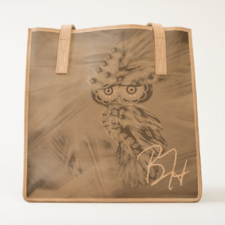 Magical Plumage Fashion Owl Leather Tote Bag