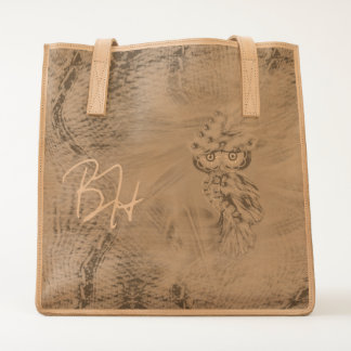 Magical Plumage Fashion Owl Leather Tote Bag