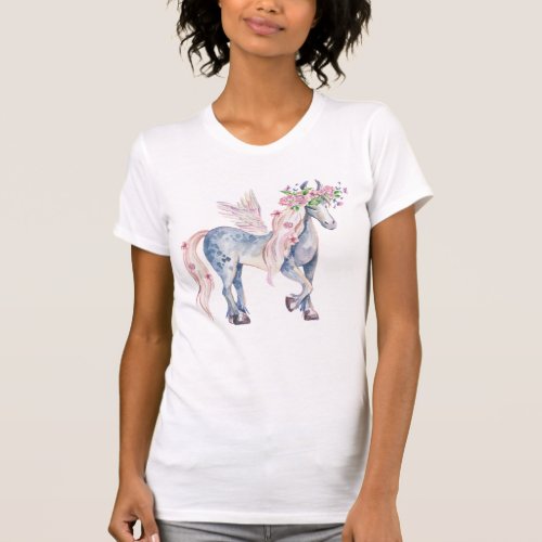 Magical pony floral decoration T_Shirt