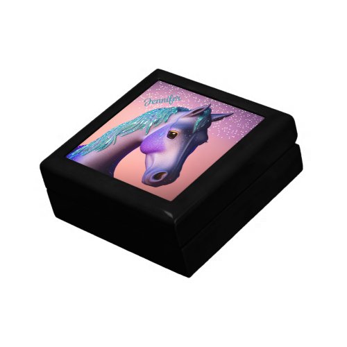 Magical Pony in Purple and Teal with Custom Name   Gift Box