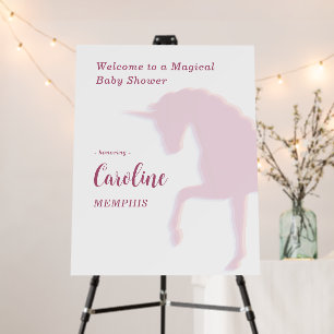 Magical Prancing Pink Unicorn Welcome Sign