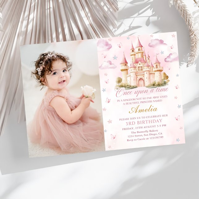 Magical Princess Castle Birthday Photo Invitation (Creator Uploaded)