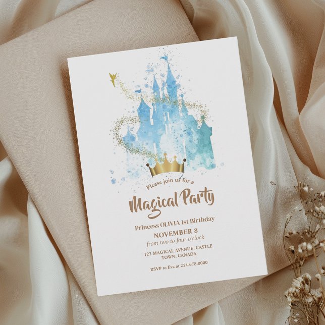 Magical Princess Castle Crown Girls Birthday   Invitation (Creator Uploaded)