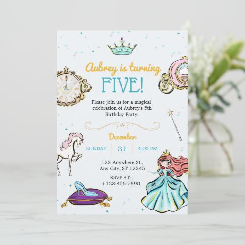 Magical Princess Fairytale Birthday Invitation