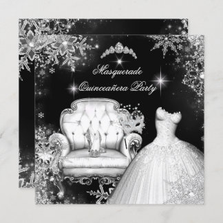 Magical Princess Quinceanera Masquerade Party Invitation