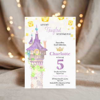 Magical Princess Rapunzel Birthday invitation