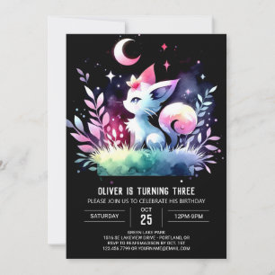 Magical Printable Cat Birthday Invitation