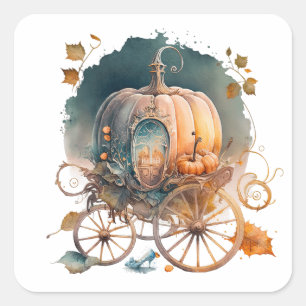 Magical Pumpkin Carriage Square Sticker