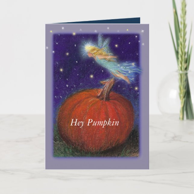Magical Pumpkin Fairy full moon Card (Front)