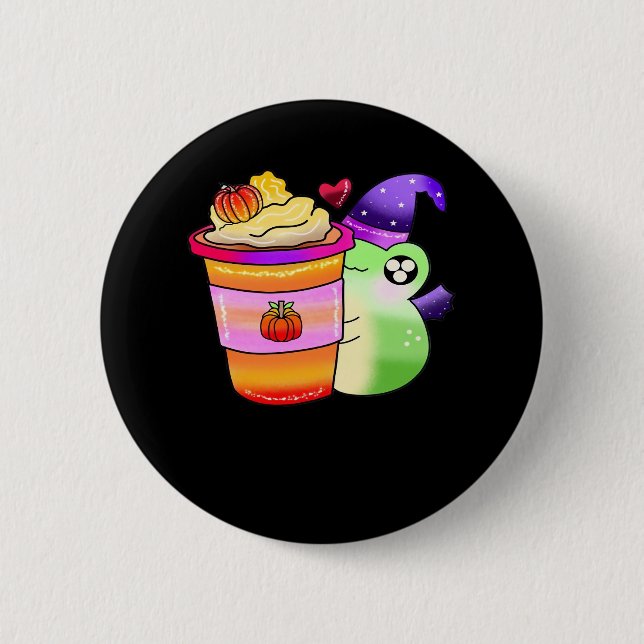 Magical Pumpkin Spice Potion Latte Lover Button (Front)