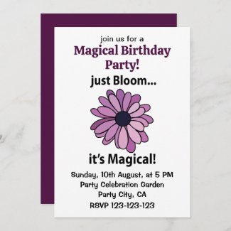 Magical Purple Flower Just Bloom Magical Birthday