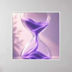 Magical Purple Glitter Hourglass Dreamy Pink Canvas Print