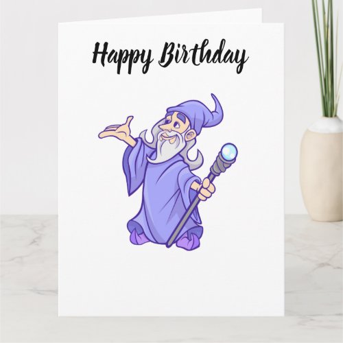Magical purple wizard magician sorceress card