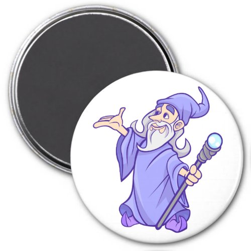 Magical purple wizard magician sorceress magnet