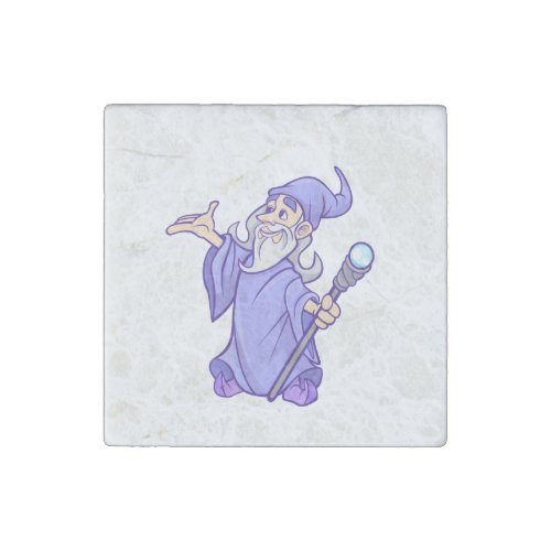 Magical purple wizard magician sorceress stone magnet