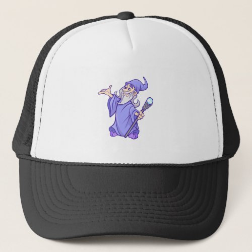 Magical purple wizard magician sorceress trucker hat