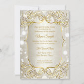Magical Quinceanera carriage gold Beige Silver Invitation (Back)