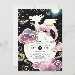 Magical Radiant Dragon Birthday Invitation