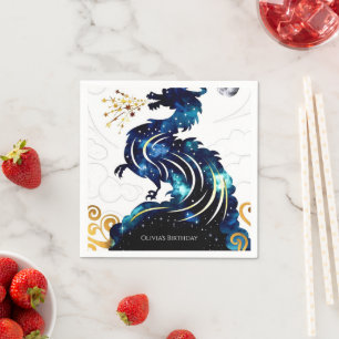 Magical Radiant Dragon Birthday Napkins