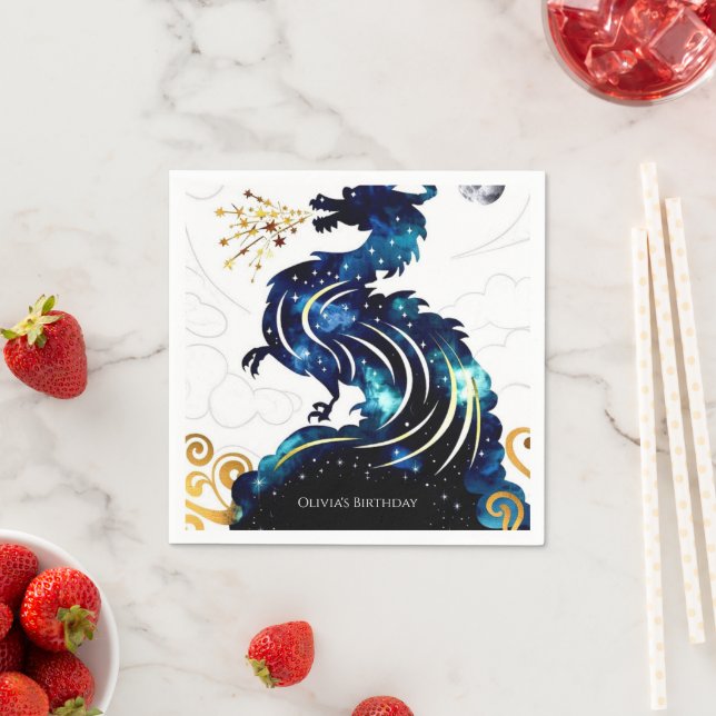 Magical Radiant Dragon Birthday Napkins (Insitu)