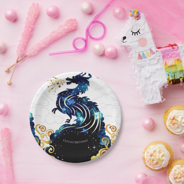 Magical Radiant Dragon Birthday Paper Plates (Party)